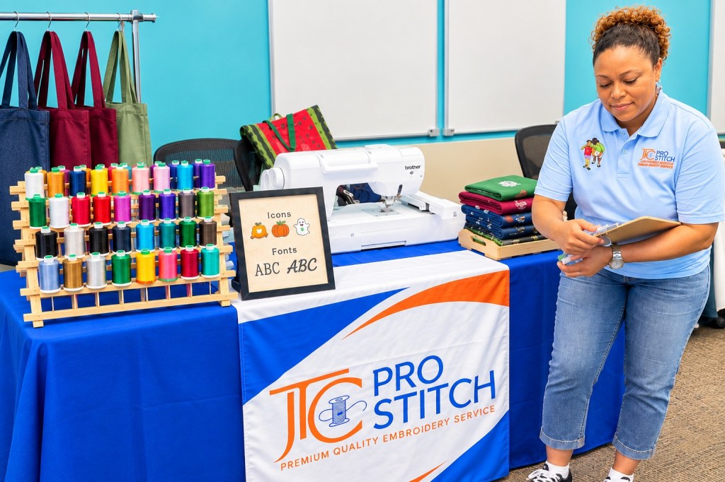 We Embroider Right Onsite At Your Next Event